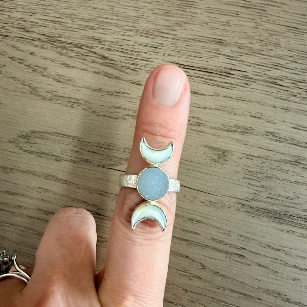 Silver Moonstone Ring